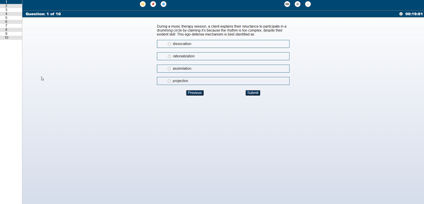 Take Exam - NDEB OSCE QBANK interface screenshot