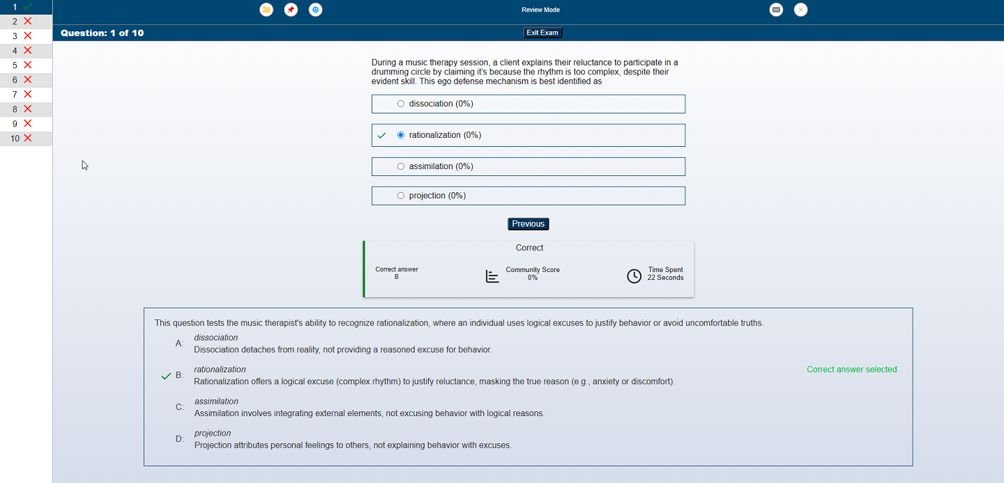 Review answers - NDEB OSCE QBANK interface screenshot